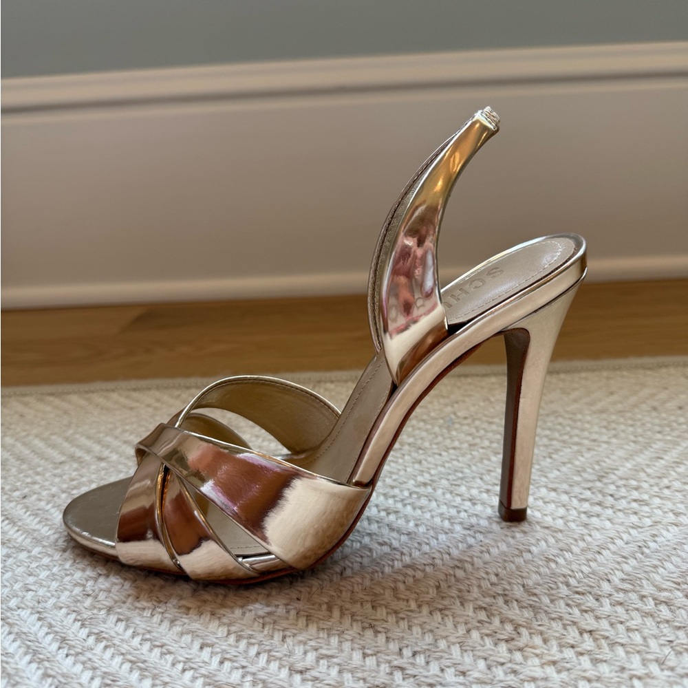 KEEFA SLING METALLIC LEATHER SANDAL - gold/platina- Never worn